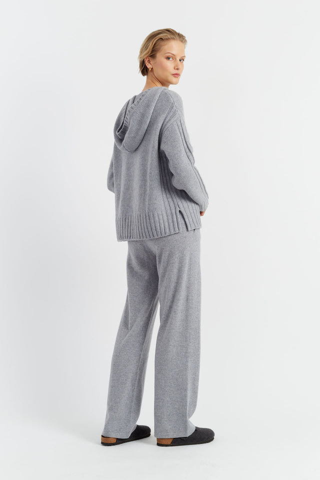 Grey Pure Cashmere Hoodie image 3