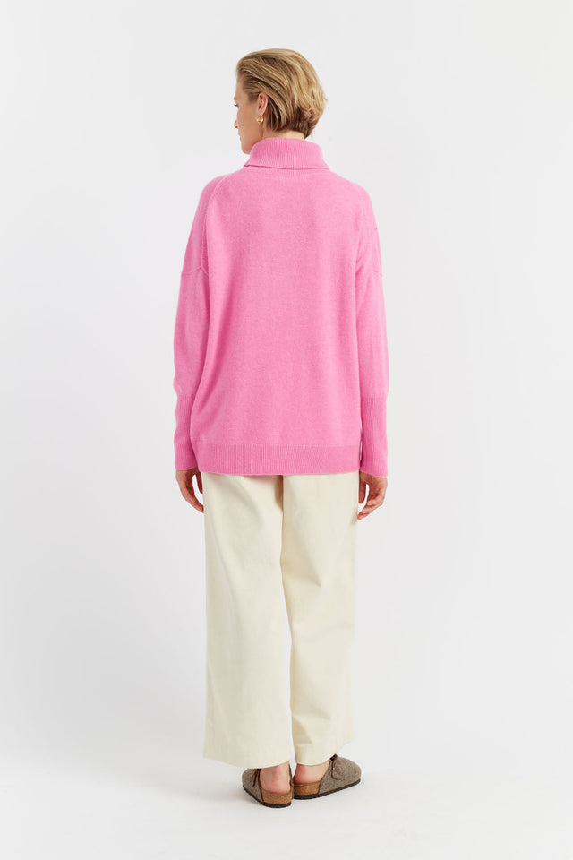 Pink Pure Cashmere Rollneck Sweater image 4