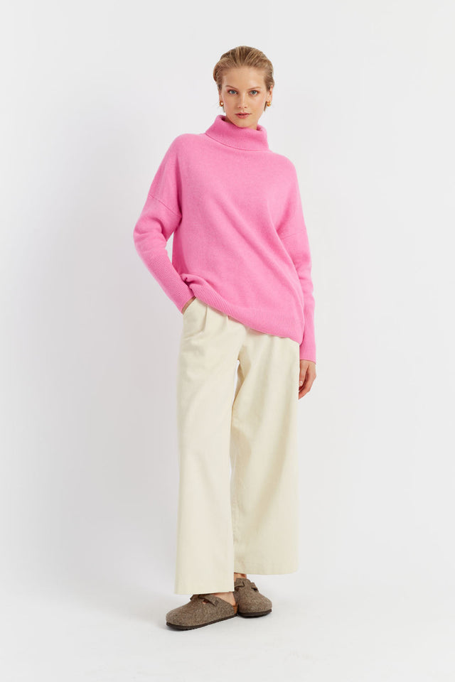 Pink Pure Cashmere Rollneck Sweater image 5