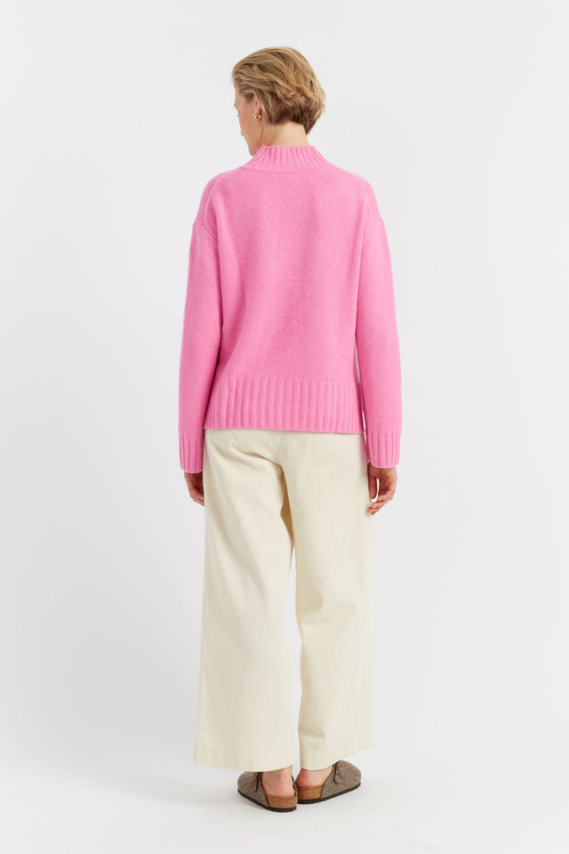 Pink Cashmere Patch Pocket Sweater image 2