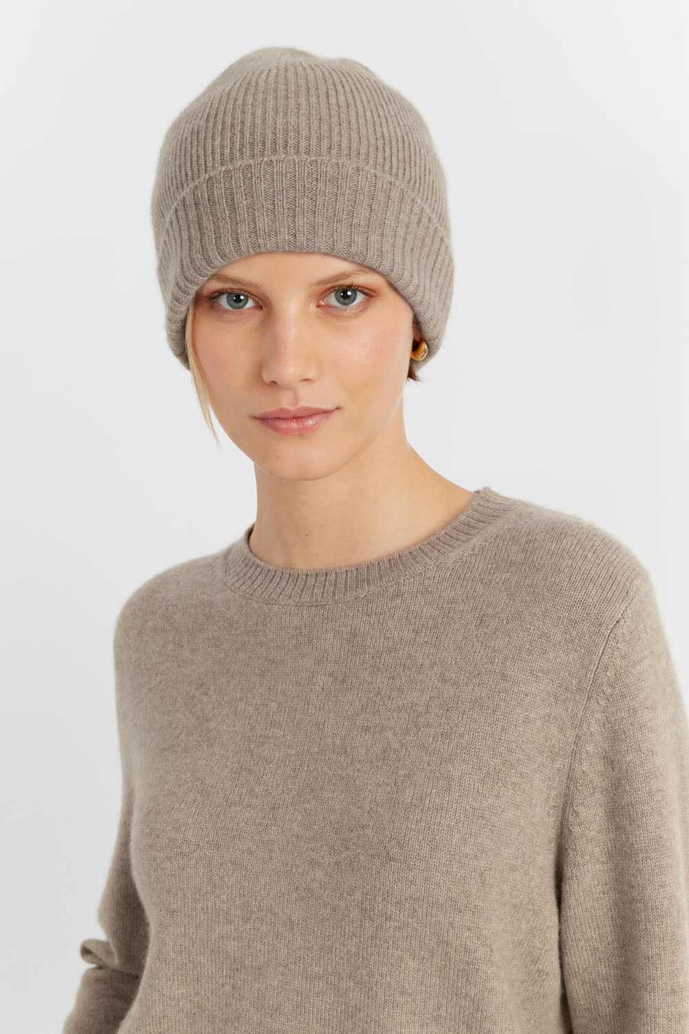 Soft-Truffle Cashmere Beanie