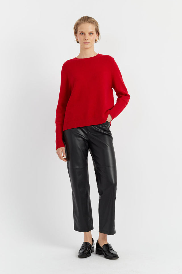 Red Pure Cashmere Boxy Sweater image 4