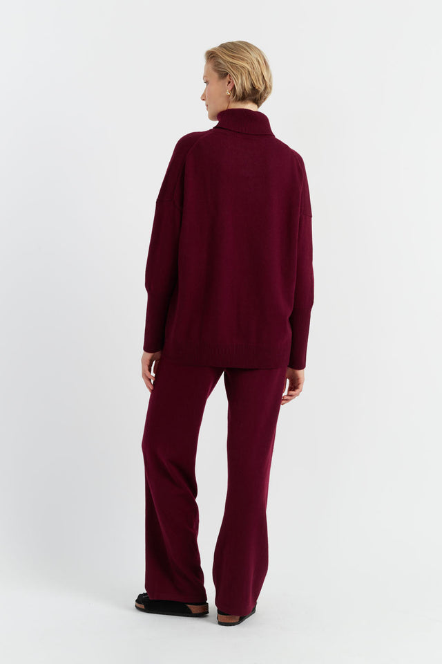 Claret Cashmere Wide-Leg Pants image 3