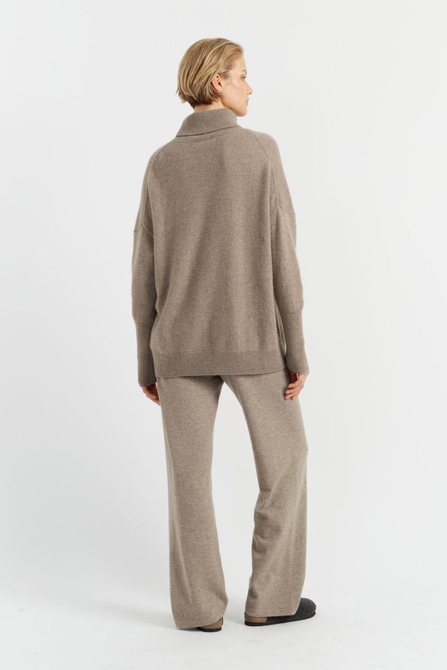 Women's Wide-leg Trackpants Chinti and Parker Soft-Truffle 100% Cashmere Size XS-3L image 3