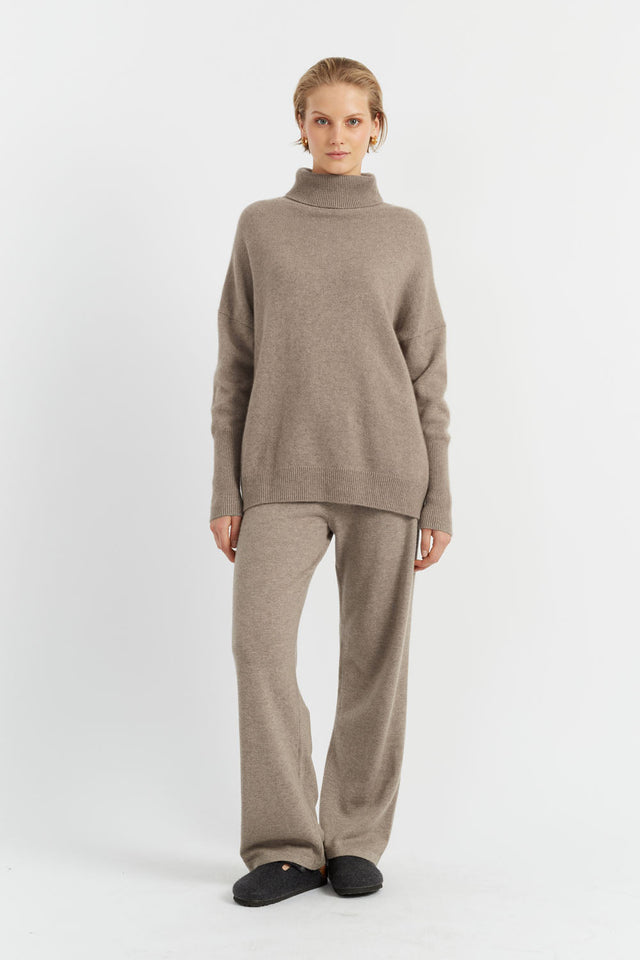 Women's Wide-leg Trackpants Chinti and Parker Soft-Truffle 100% Cashmere Size XS-3L image 1