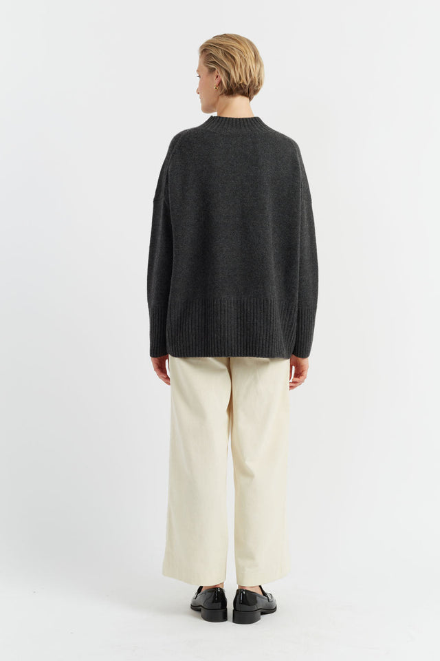 Charcoal Pure Cashmere Comfort Sweater image 3