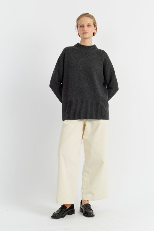 Charcoal Pure Cashmere Comfort Sweater image 4