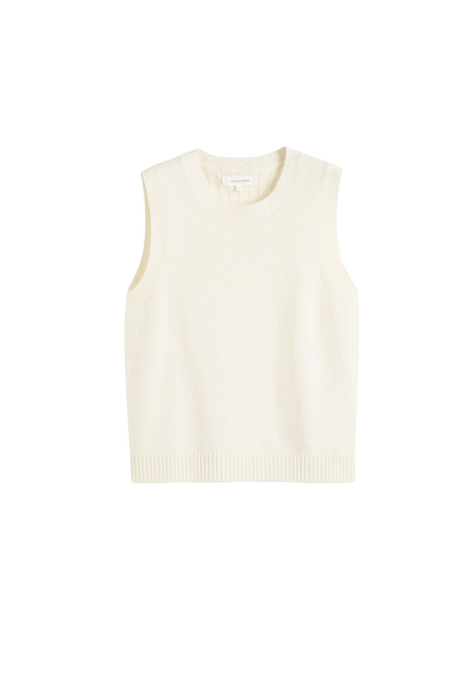 Womens Knitted Tank Chinti and Parker Cream Wool-Cashmere Size XS-3L image 2