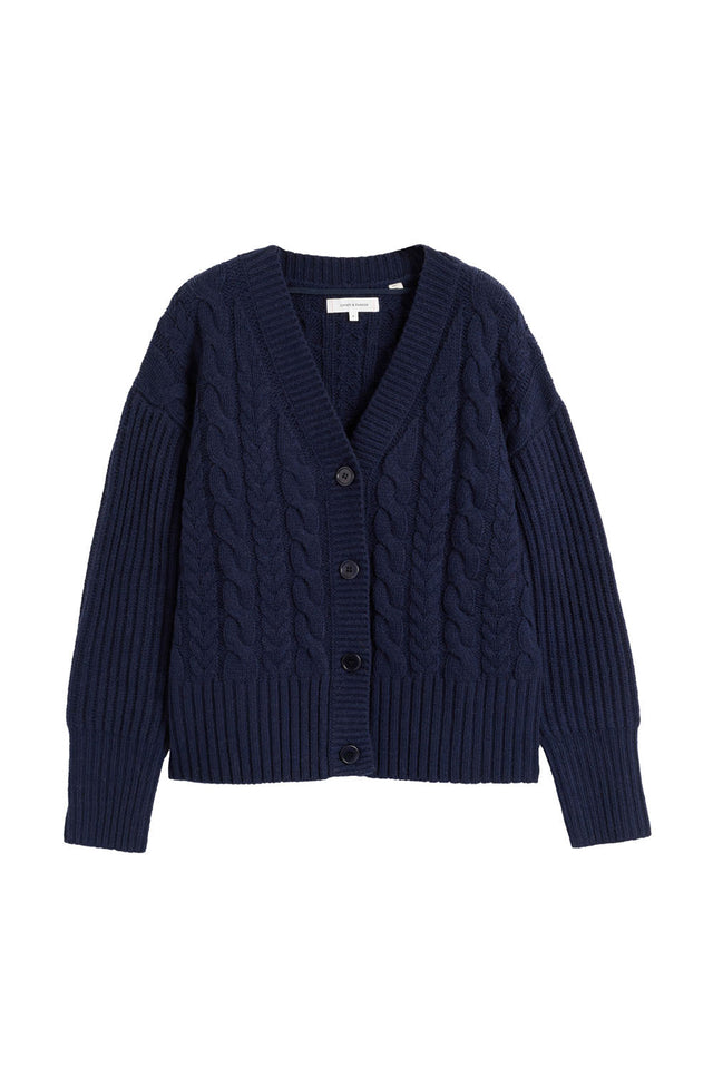 Women's Cardigan Chinti And Parker Navy Wool Aran detailing Size XS-3L image 2