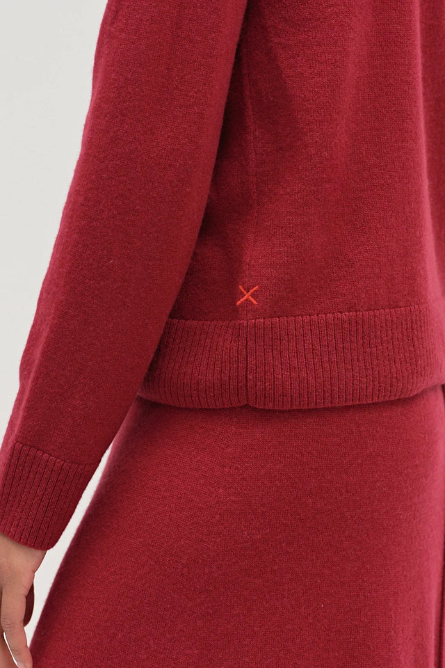 Cherry Wool-Cashmere Collared Sweater image 4
