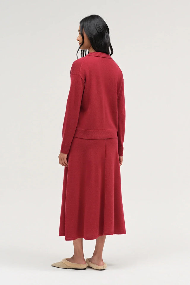 Cherry Wool-Cashmere Collared Sweater image 3