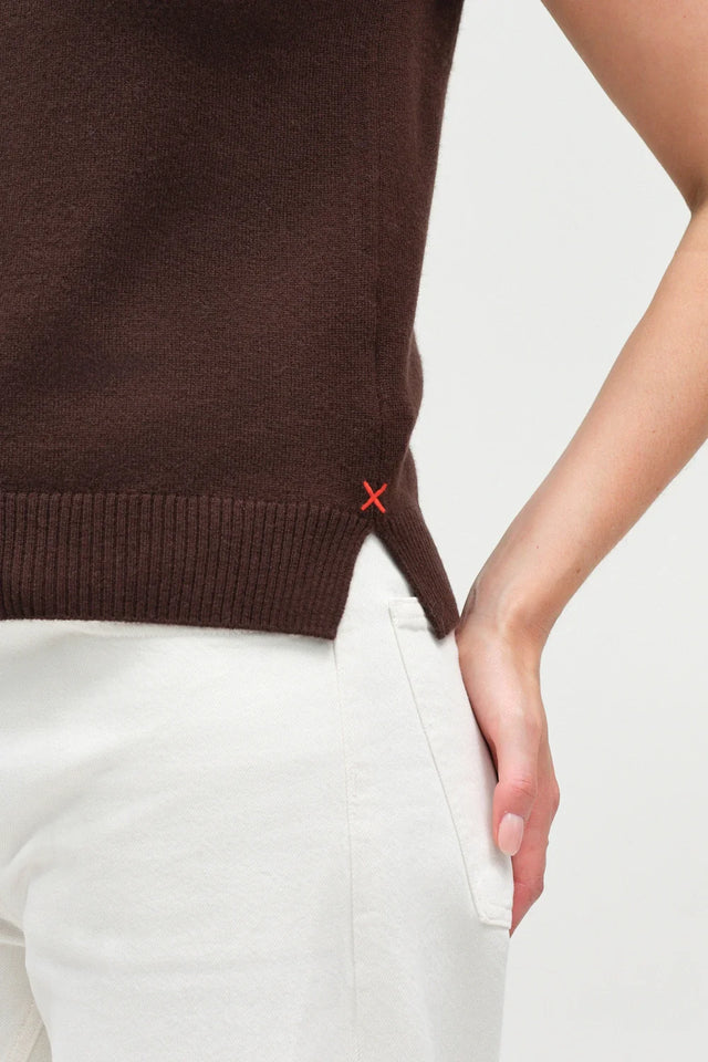 Chocolate Wool-Cashmere High-Neck Tank image 4