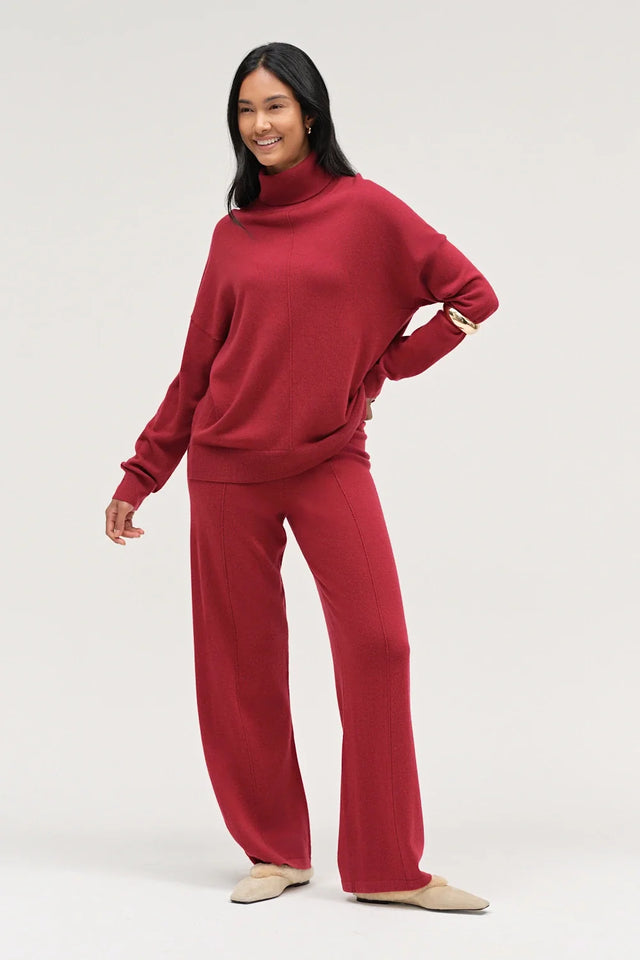 Cherry Wool-Cashmere Relaxed Rollneck Sweater image 6
