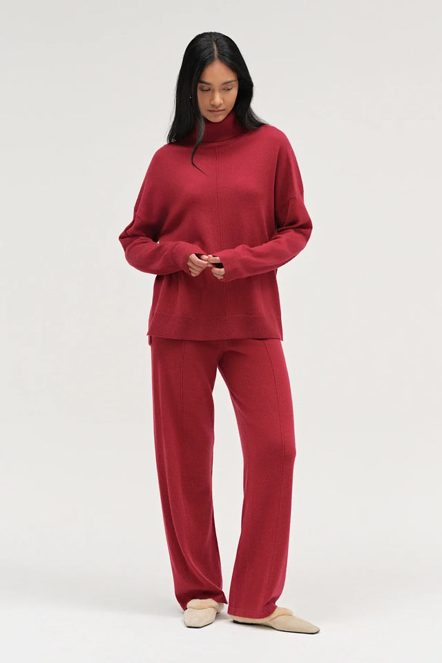 Cherry Wool-Cashmere Relaxed Rollneck Sweater image 2