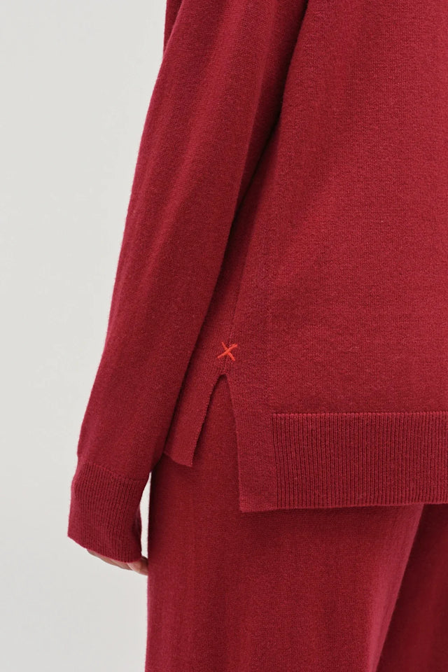 Cherry Wool-Cashmere Relaxed Rollneck Sweater image 4