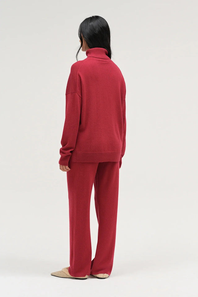 Cherry Wool-Cashmere Relaxed Rollneck Sweater image 3