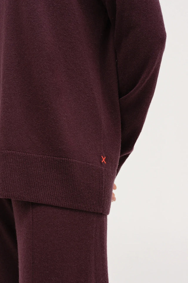 Aubergine Wool-Cashmere Slouchy Sweater image 4