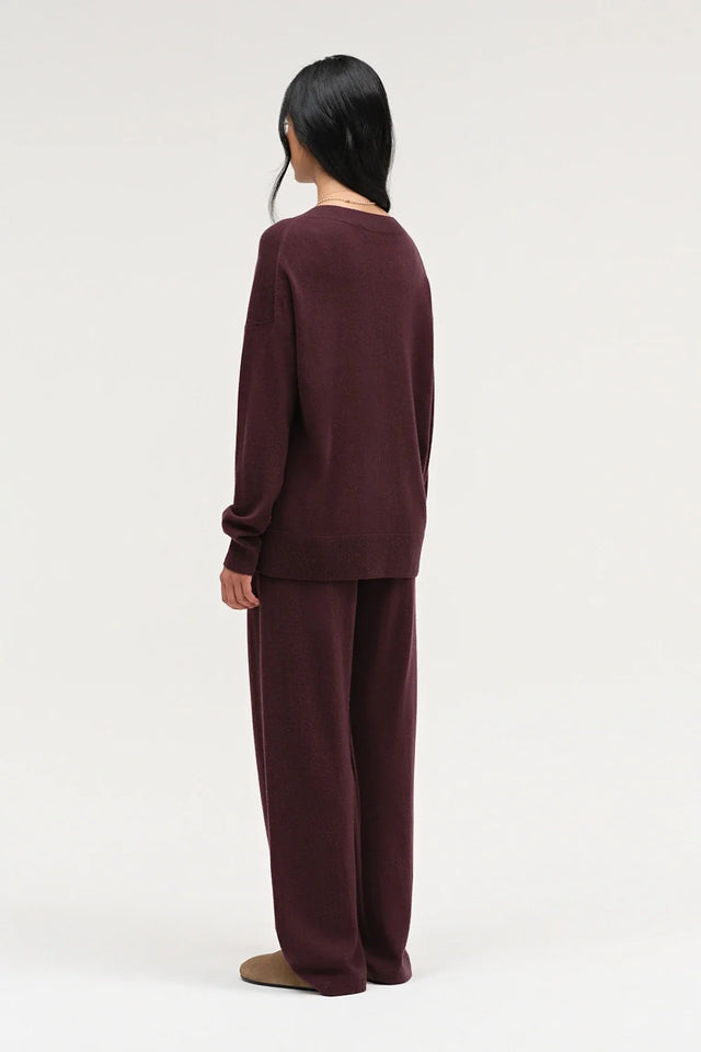Aubergine Wool-Cashmere Slouchy Sweater image 3