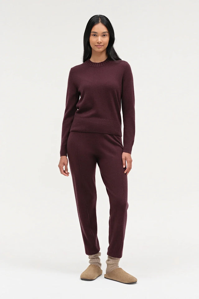 Aubergine Wool-Cashmere Cropped Sweater image 2