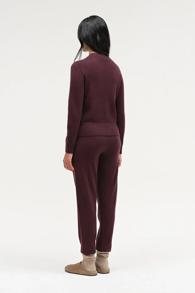 Aubergine Wool-Cashmere Cropped Sweater image 3