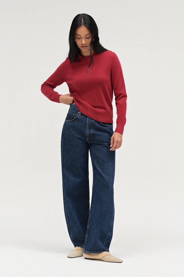 Cherry Wool-Cashmere Cropped Sweater image 2