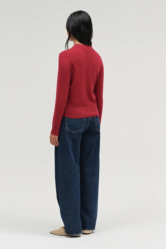Cherry Wool-Cashmere Cropped Sweater image 3