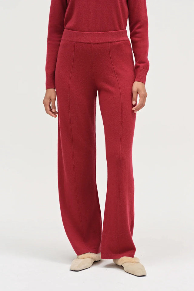 Cherry Wool-Cashmere Wide-Leg Track Pant image 2
