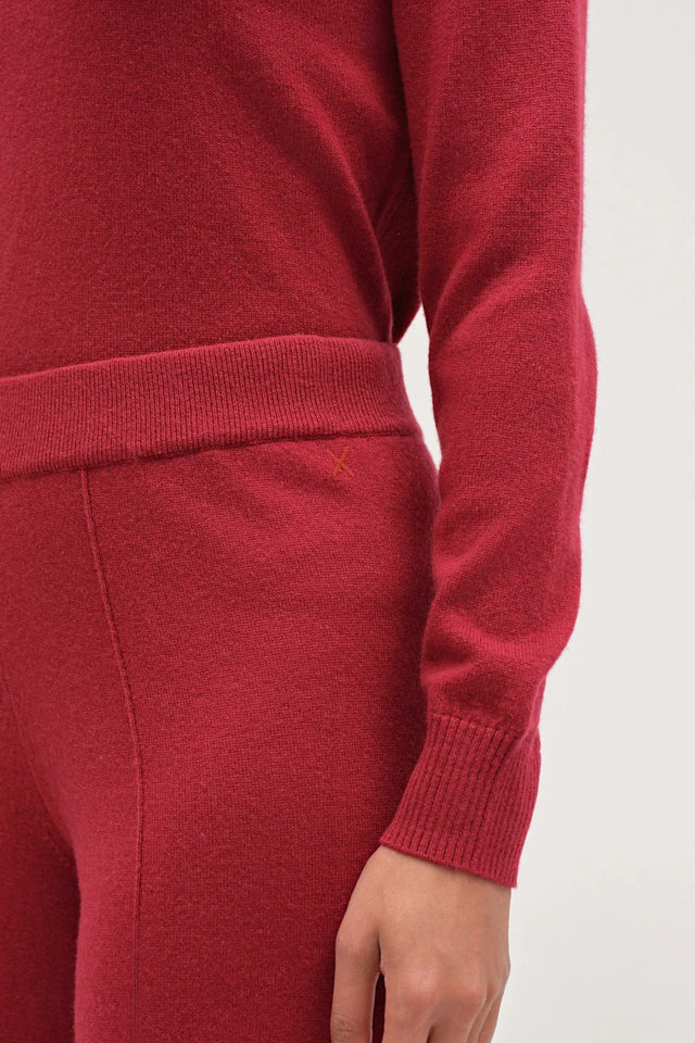 Cherry Wool-Cashmere Wide-Leg Track Pant image 4