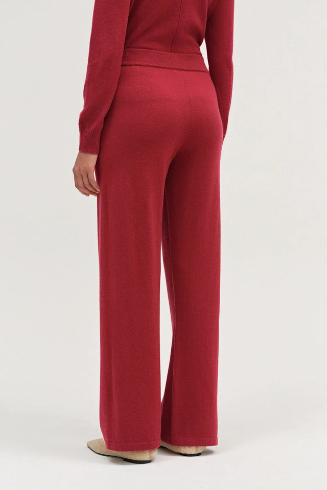 Cherry Wool-Cashmere Wide-Leg Track Pant image 3