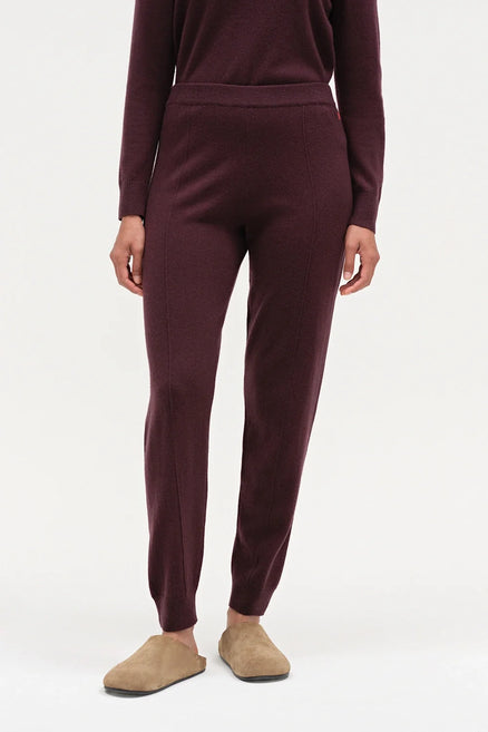 Aubergine Wool-Cashmere Cuffed Joggers