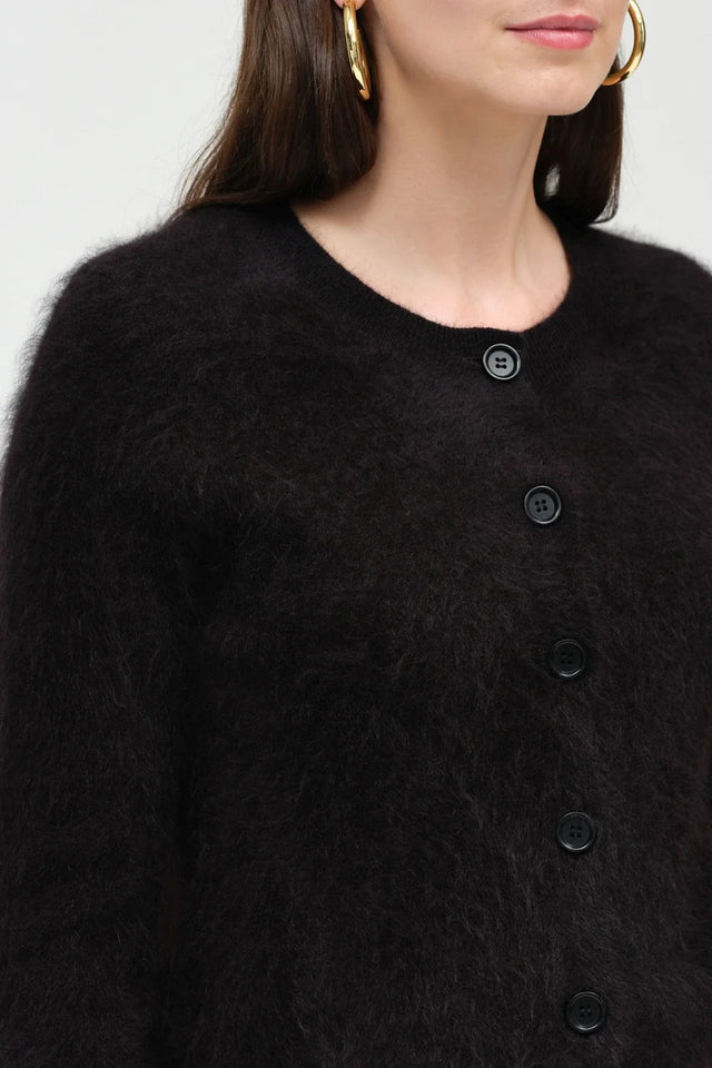 Black Brushed Cashmere Cardigan image 3
