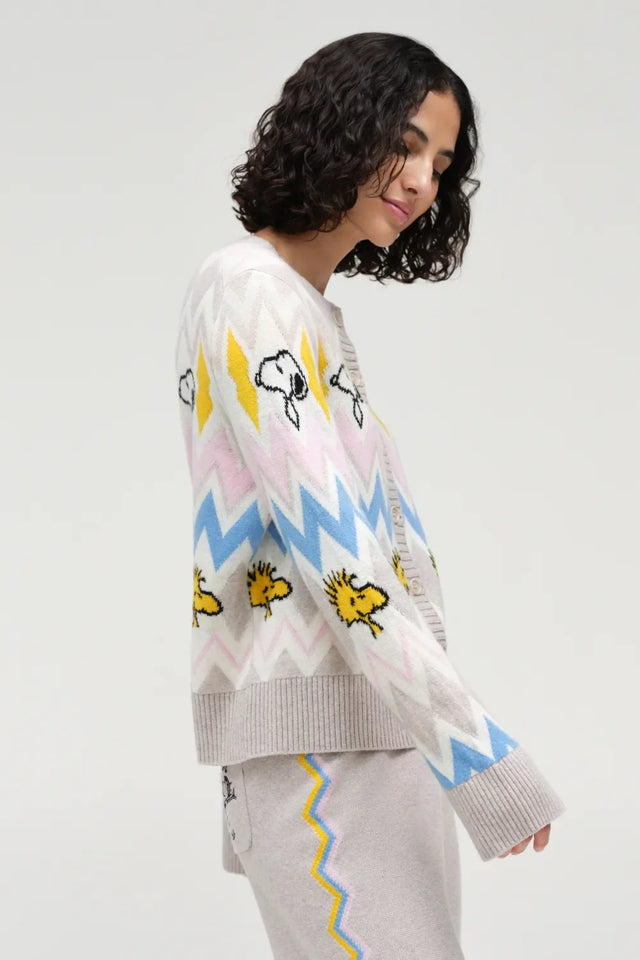 Multi Wool-Cashmere Snoopy Fairisle Cardigan image 4