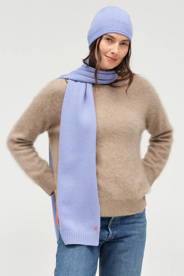 Baby-Blue Melange Wool-Cashmere Scarf image 2