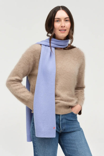 Baby-Blue Melange Wool-Cashmere Scarf