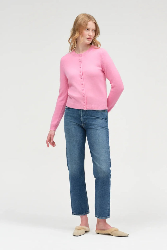 Flamingo-Pink Pure Cashmere Camille Cardigan image 3