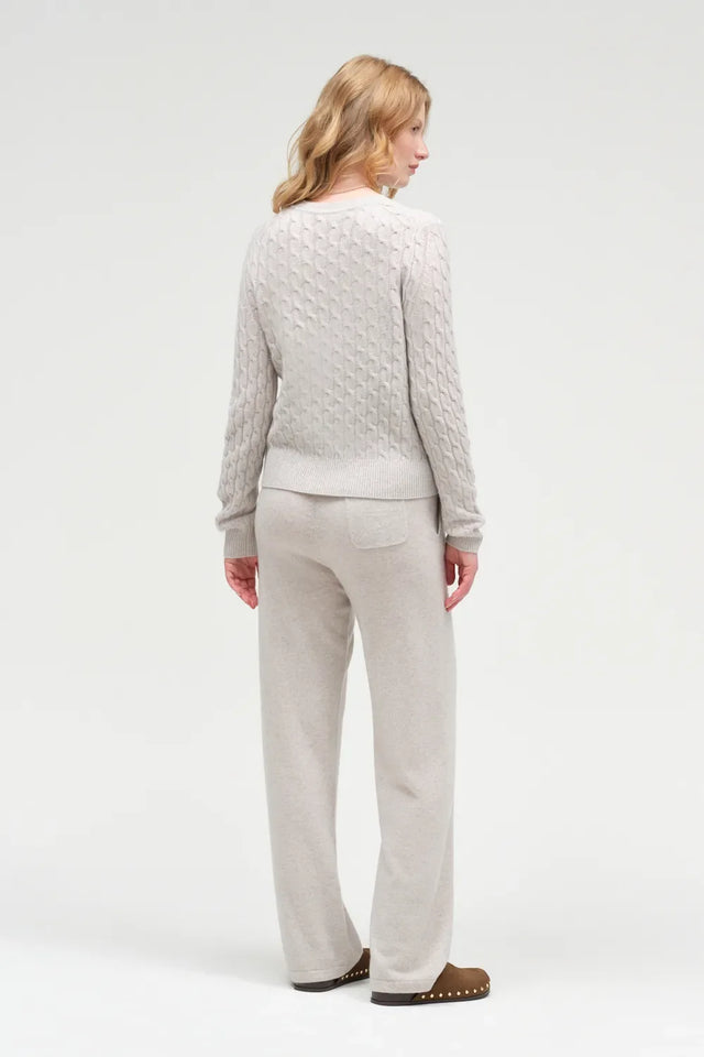 Chinchilla Pure Cashmere Cable Sweater image 4