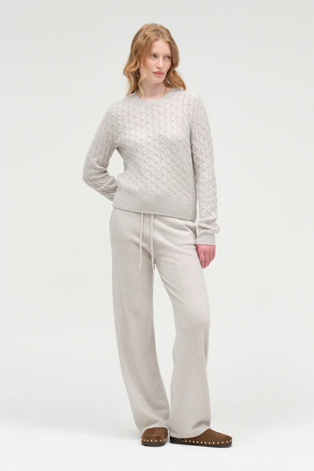 Chinchilla Pure Cashmere Cable Sweater image 3