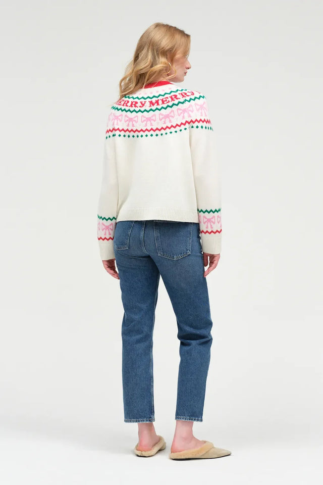 Cream Wool-Cashmere Let's Be Merry Sweater image 4