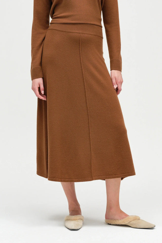 Toffee Wool-Cashmere Midi Skirt image 2