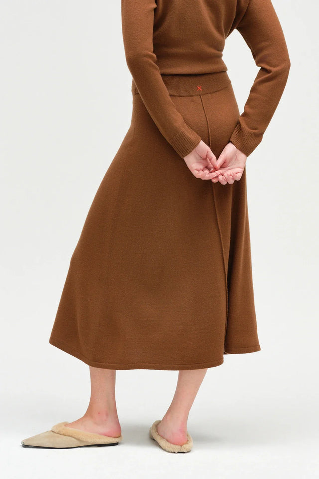 Toffee Wool-Cashmere Midi Skirt image 3