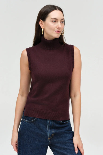Aubergine Wool-Cashmere Tank