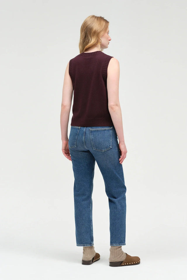 Aubergine Wool-Cashmere High-Neck Tank image 3
