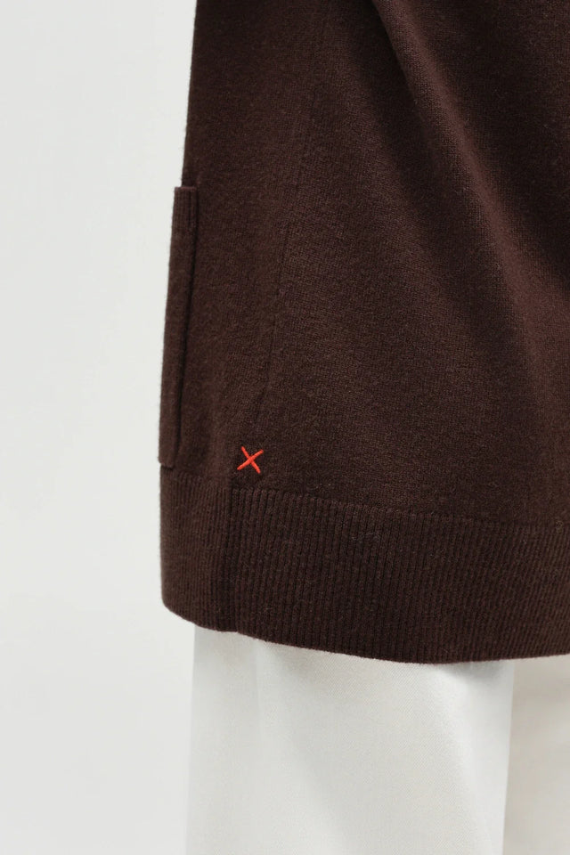 Chocolate Wool-Cashmere Long Cardigan image 4
