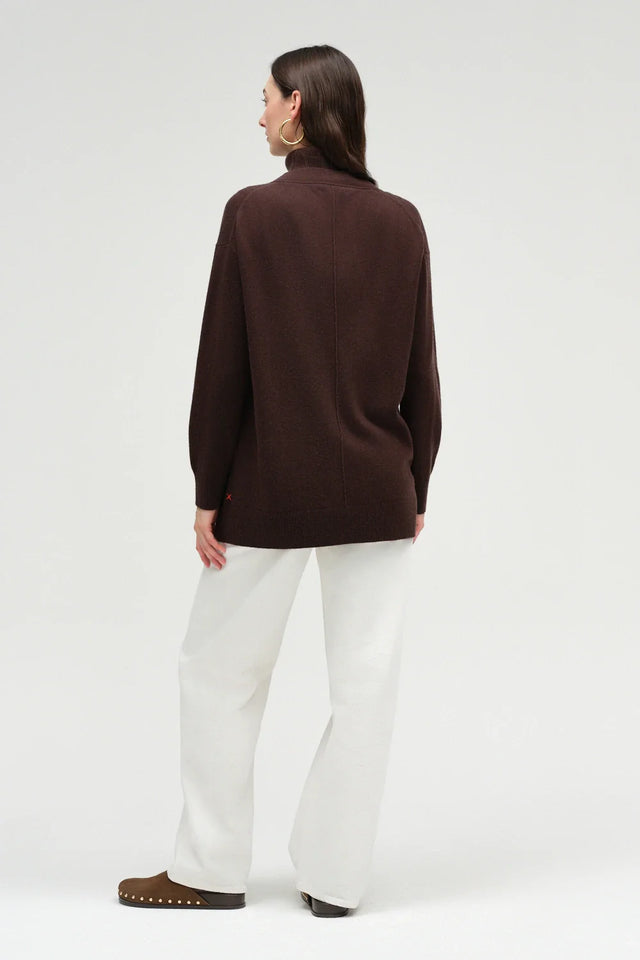 Chocolate Wool-Cashmere Long Cardigan image 3