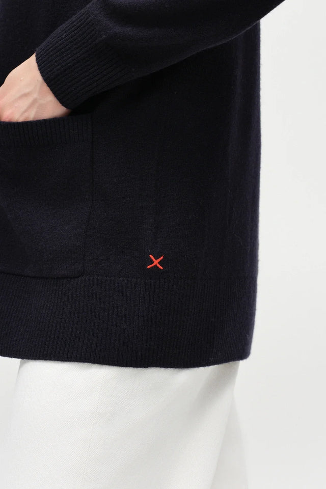 Navy Wool-Cashmere Long Cardigan image 4