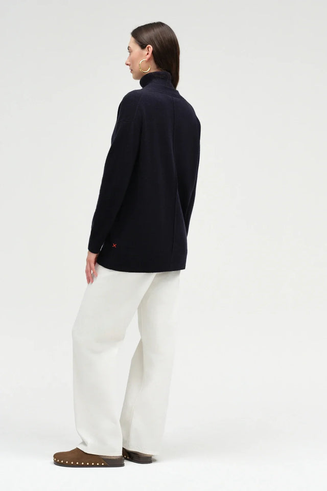 Navy Wool-Cashmere Long Cardigan image 3
