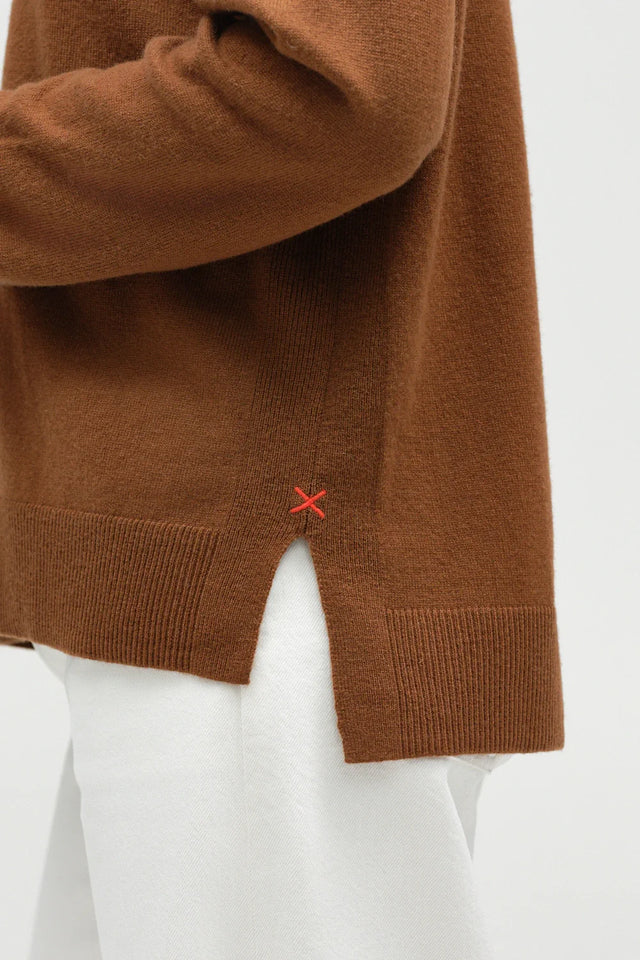 Toffee Wool-Cashmere Relaxed Rollneck Sweater image 4