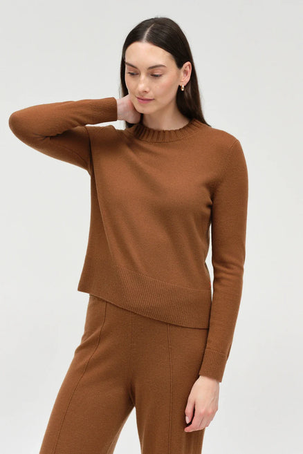 Toffee Wool-Cashmere Cropped Sweater