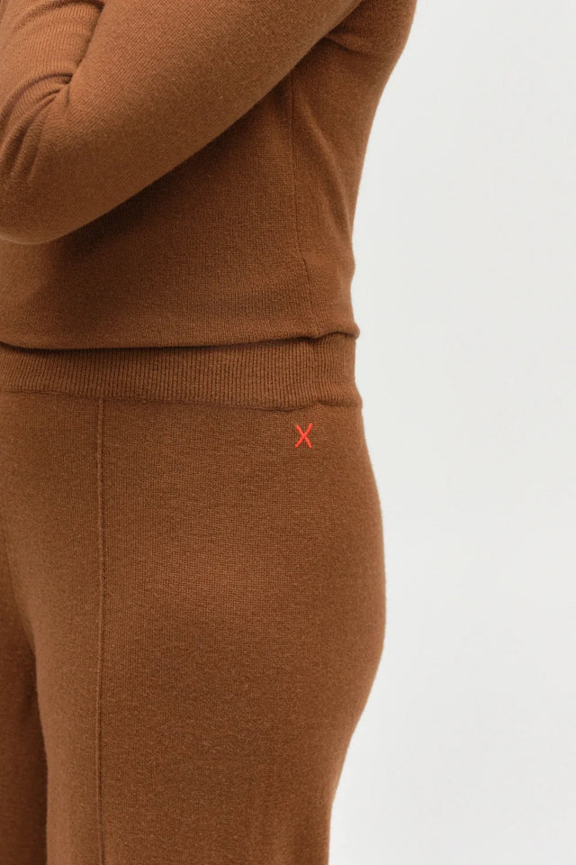 Toffee Wool-Cashmere Wide-Leg Track Pant image 3