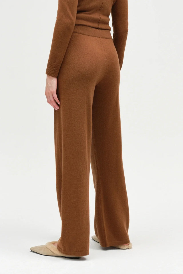 Toffee Wool-Cashmere Wide-Leg Track Pant image 2